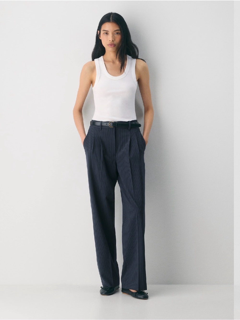 Aritzia Babaton Pinstripe Wide-Leg Trousers Pants Size 00